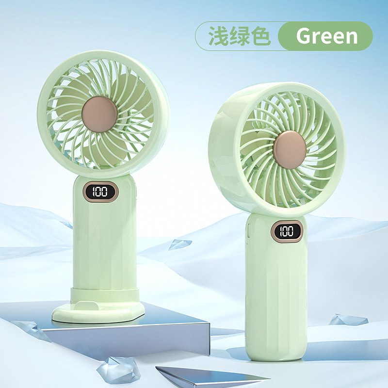 Speed ​​Handheld Portable Fan Double Battery Operated Cooling Fan Adjustable Small Desk Fan with Digital Display-000883